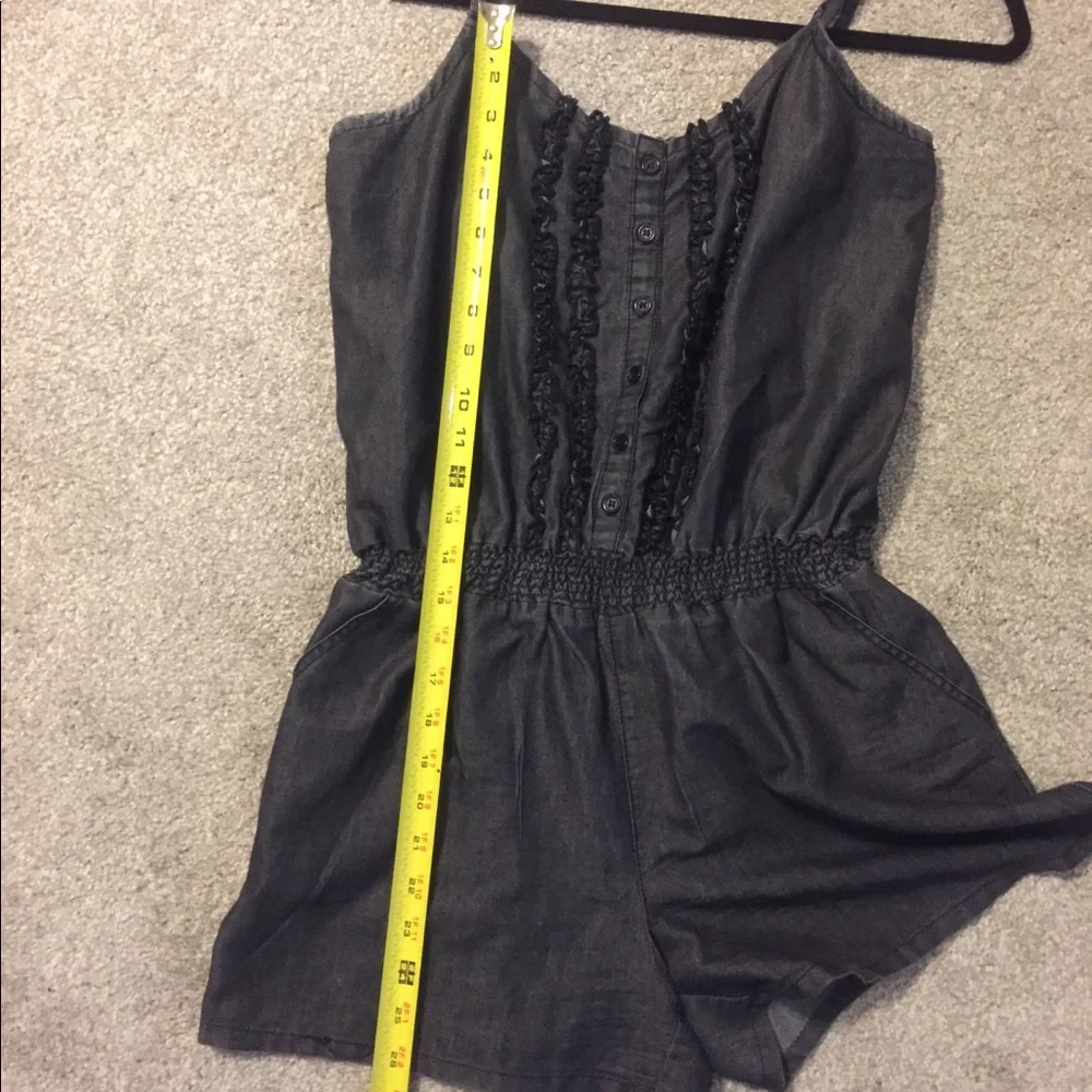 Cato Dark Denim Adjustable Spaghetti Strap Romper  Medium - Picture 5 of 16